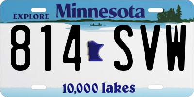 MN license plate 814SVW