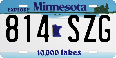 MN license plate 814SZG