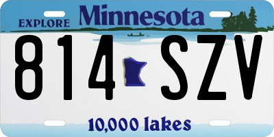 MN license plate 814SZV