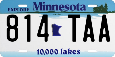 MN license plate 814TAA