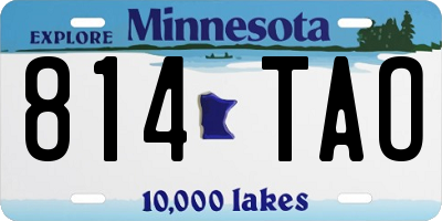MN license plate 814TAO