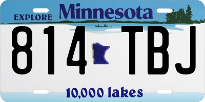 MN license plate 814TBJ