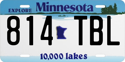 MN license plate 814TBL