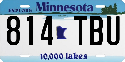 MN license plate 814TBU