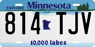 MN license plate 814TJV