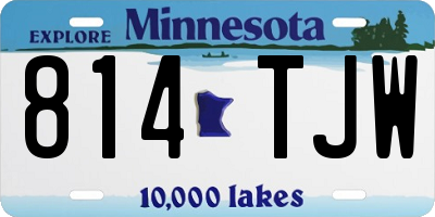 MN license plate 814TJW