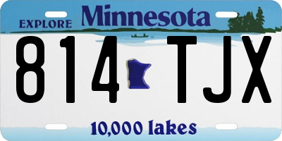 MN license plate 814TJX