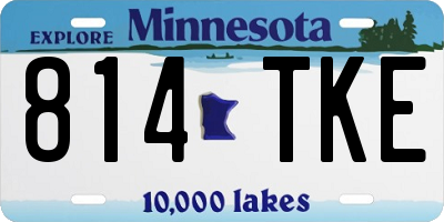 MN license plate 814TKE