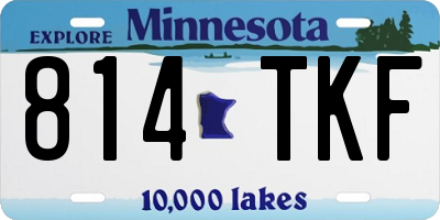 MN license plate 814TKF