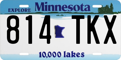 MN license plate 814TKX