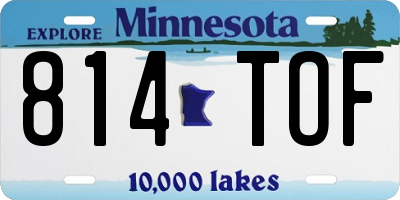 MN license plate 814TOF