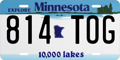 MN license plate 814TOG