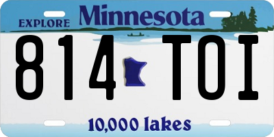 MN license plate 814TOI