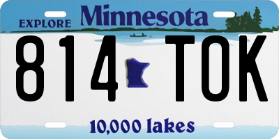 MN license plate 814TOK