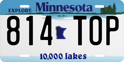 MN license plate 814TOP