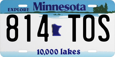 MN license plate 814TOS