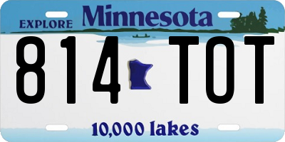 MN license plate 814TOT