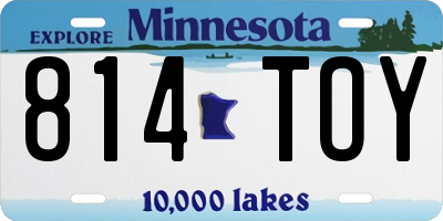 MN license plate 814TOY
