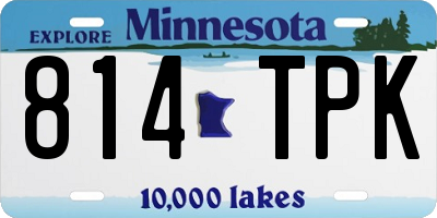 MN license plate 814TPK
