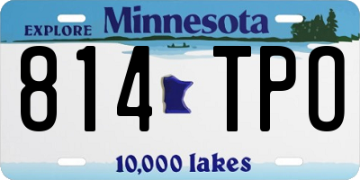 MN license plate 814TPO