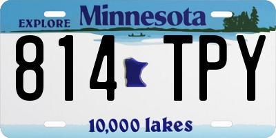 MN license plate 814TPY