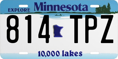 MN license plate 814TPZ