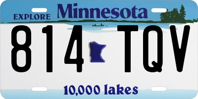 MN license plate 814TQV