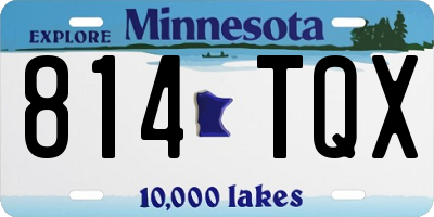 MN license plate 814TQX