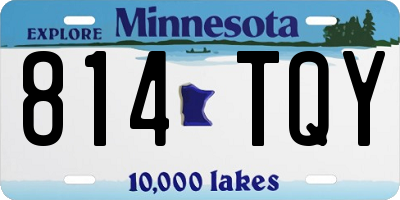 MN license plate 814TQY