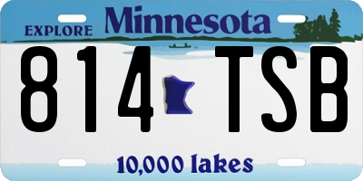 MN license plate 814TSB