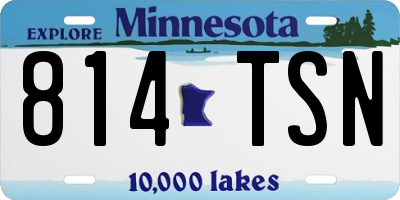 MN license plate 814TSN