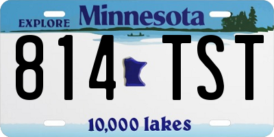 MN license plate 814TST