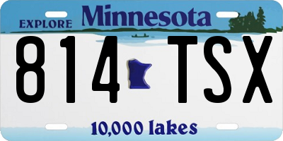 MN license plate 814TSX