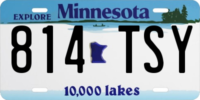 MN license plate 814TSY