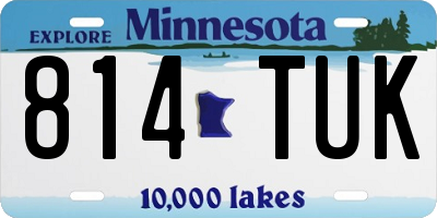 MN license plate 814TUK