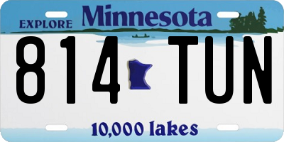 MN license plate 814TUN