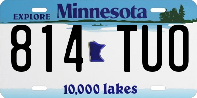 MN license plate 814TUO