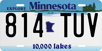 MN license plate 814TUV