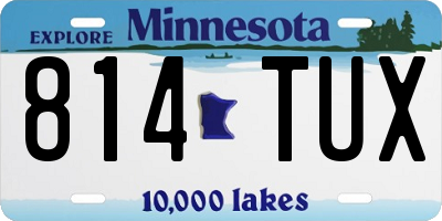MN license plate 814TUX