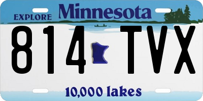MN license plate 814TVX