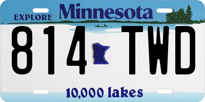 MN license plate 814TWD