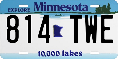 MN license plate 814TWE