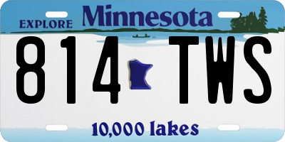 MN license plate 814TWS