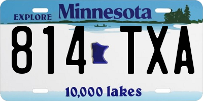 MN license plate 814TXA