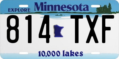 MN license plate 814TXF