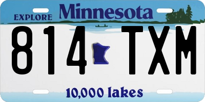 MN license plate 814TXM