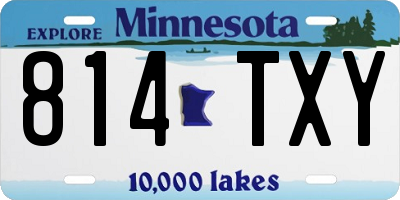 MN license plate 814TXY