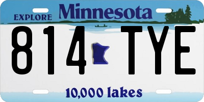 MN license plate 814TYE