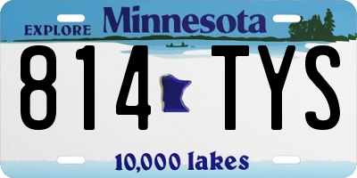 MN license plate 814TYS