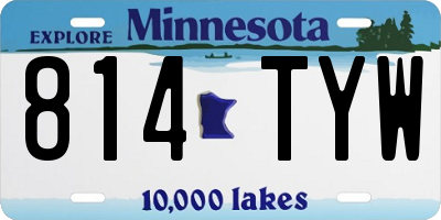 MN license plate 814TYW